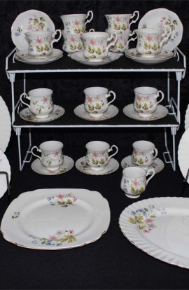 Richmond Wild Anemone Bone China Dinnerware , A 50 Piece Set, Service for Six , with Extra Pieces
