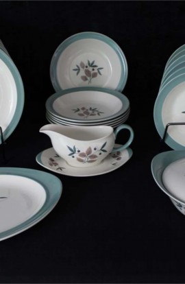 Wedgwood Brecon Pattern Fine Bone China Dinnerware with Gravy Boat , Soup Bowls