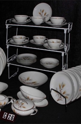 Noritake Bone China Wheaton Pattern Dinnerware , A 35 Piece Set with Gravy Boat