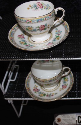 Foley Fine Bone China Ming Rose Pattern V2310 , Tea Duo Set , Includes 1 Cup and 1 Saucer 