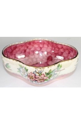 Maling Vintage Lustreware Oval Azalea Rose Pattern 6598 Hand Painted Serving Dish