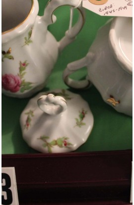 Bareuther Bavaria China Starlight BTH253 Pattern Bone China Vintage , 3 Piece Set , Creamer and Sugar Bowl with Lid