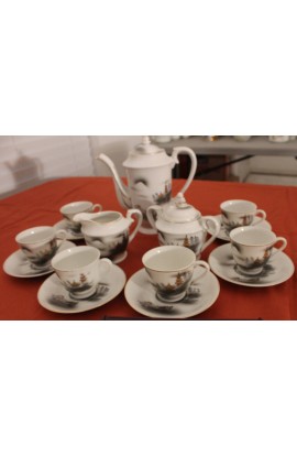 Kutani Eggshell Porcelain Omochaya Japan Vintage China Handpainted Mt Fuji Tea