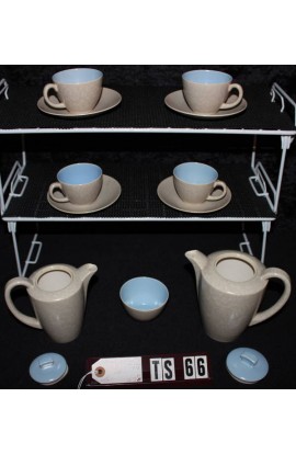 Poole Pottery Vintage Twintone Pattern C83 Sky Blue Sea Gull Gray Tea or Coffee Set