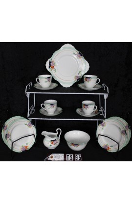 Plant Tuscan Fine Bone China Art Deco Style Scalloped Antique Tea Set