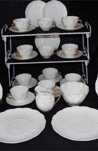 Shelly Fine Bone China White Ware Dainty Tea Cup Pattern Vintage Tea Set
