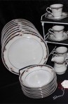 Lynns China Bennington Pattern China Dinnerware with Dinner Plates and Soup Bowls