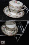 Foley Fine Bone China Ming Rose Pattern V2310 , Tea Duo Set Includes One Cup and Saucer