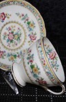 Foley Fine Bone China Ming Rose Pattern V2310 , Tea Duo Set Consists of 1 Cup and 1 Saucer , Close up of Patterns