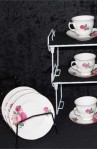 Gainesborough Peach and Red Rose H 37 7 Pattern Fine Bone China Vintage Tea Set , Cups and Saucers