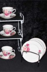Gainesborough Peach and Red Rose H 37 7 Pattern Fine Bone China Vintage Tea Set , Dessert or Tea Plates