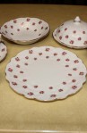 Aynsley Fine Bone China Rosedale Pattern 13698 Crocus Style Vintage Partial Tea Set , Platter, Butter Dish and Cereal Bowl