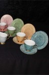 Royal Albert Gossamer Pattern Multi Color Fine Bone China Vintage Tea Set with Cups , Saucers and Tea Plates